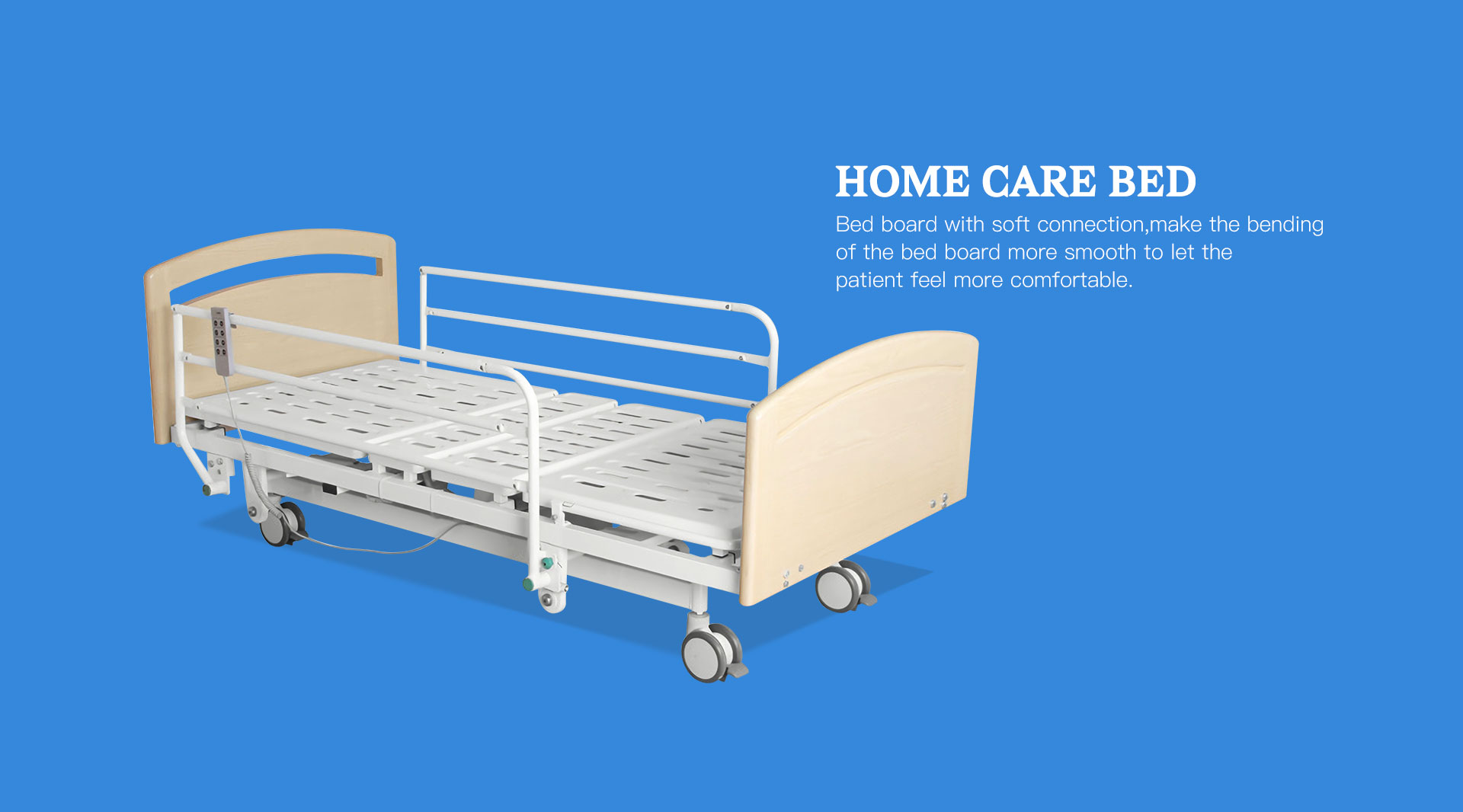 Three-Function Manual Medical Bed with Four Luxurious ABS Side Rails Manufacturers