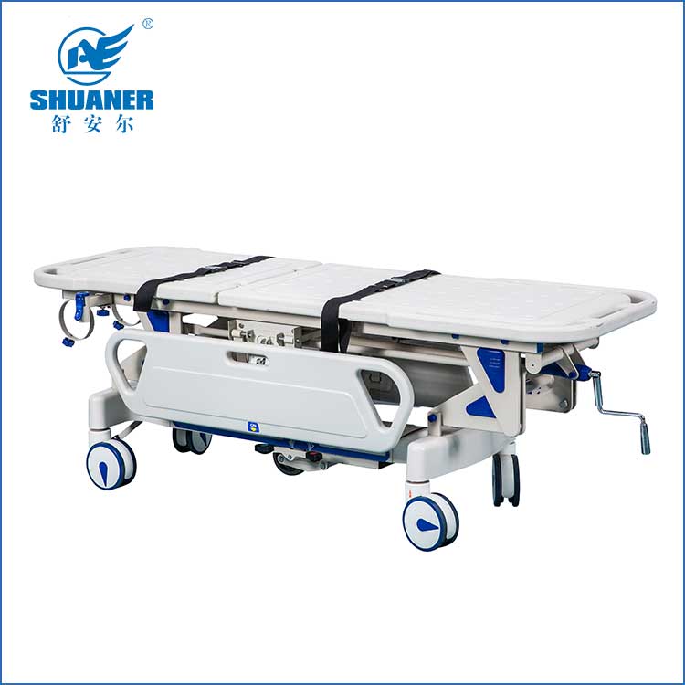 New Style Patient Transport Stretcher with Manual Crank Patient Transport Trolley