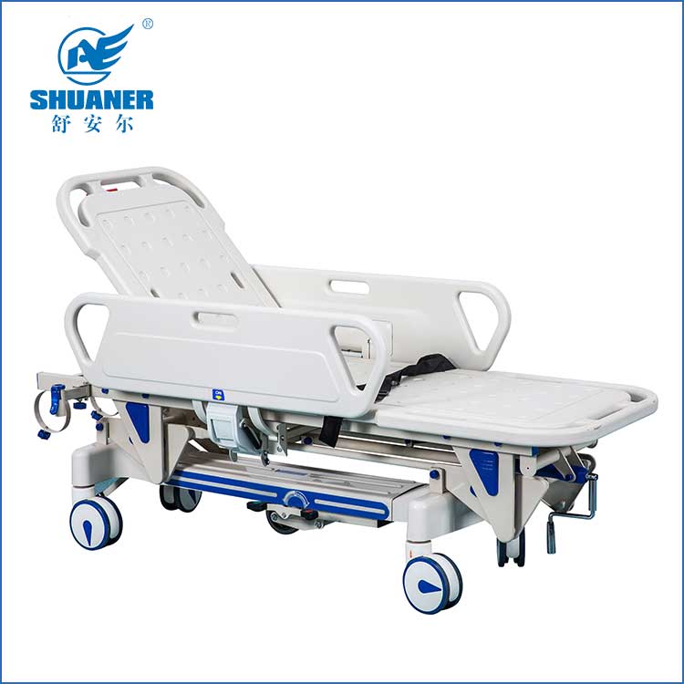 Naujo stiliaus pacientų transportavimo neštuvai su rankiniu alkūniniu paciento transportavimo vežimėliu