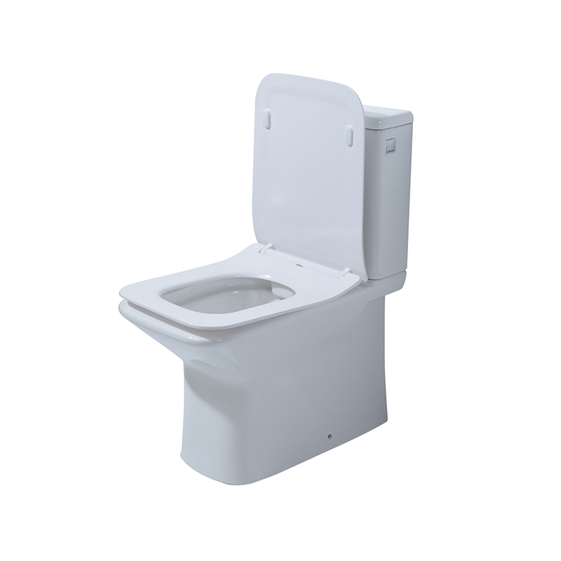 2-delige randloze volledige rugleuning tegen de muur Eenvoudig te demonteren zitting keramisch toilet