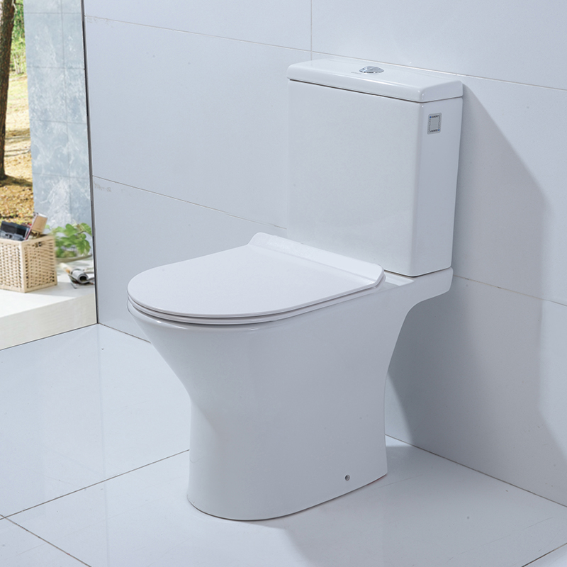 2-piece Rimless Soft-closing Strong Seat Cover Ceramic Toilet