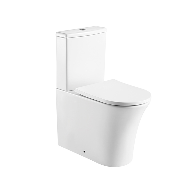 2-piece Rimless Super Thin Seat Cover Easy-clean Ceramic Toilet