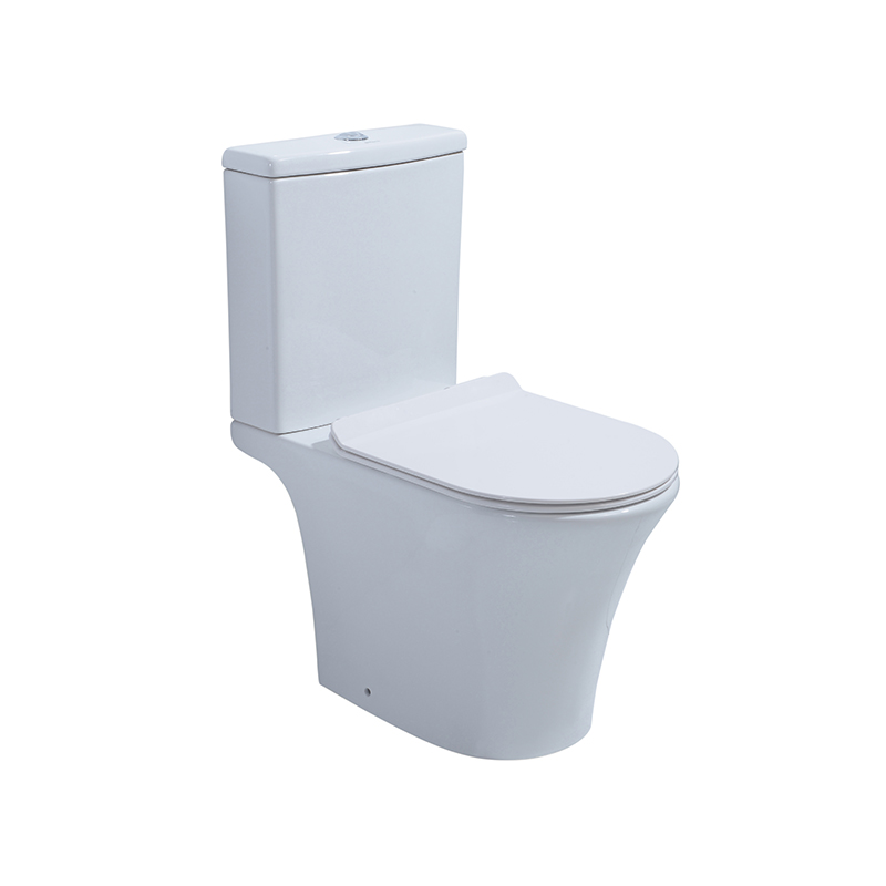2-piece Rimless User Friendly and Double Push Buttons Water Save Ceramic Toilet