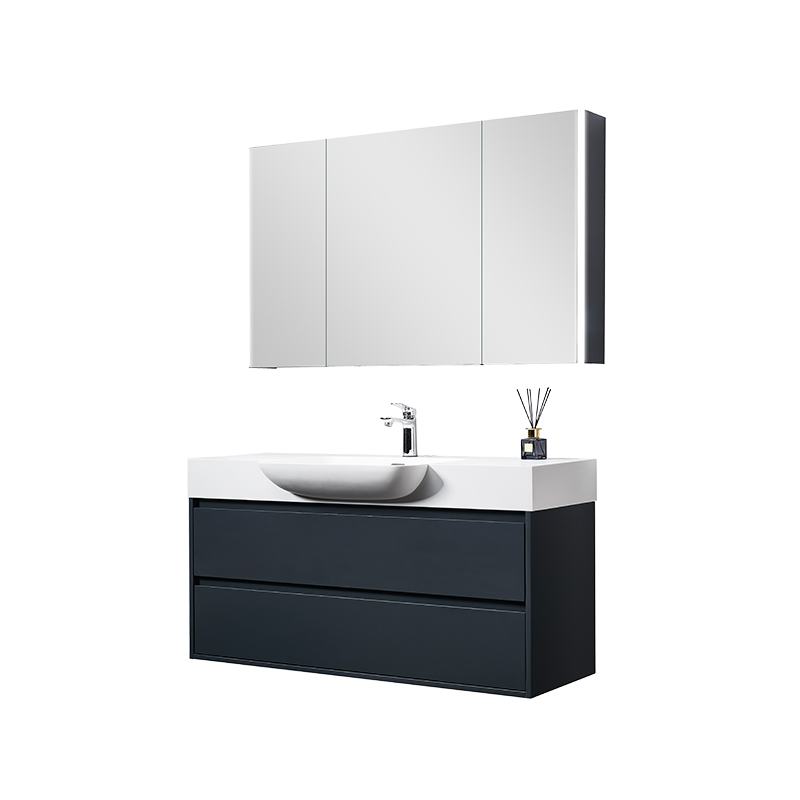Dark grey color,Low-key and sophisticated bathroom cabinet