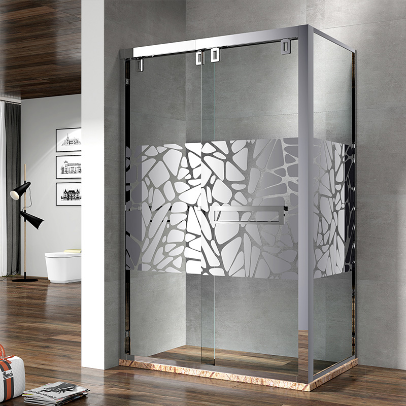 Cabină de duș din sticlă securizată de 8 mm și profil din inox