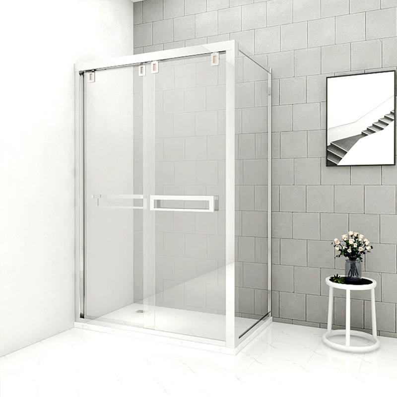 Cabine de douche en verre trempé de 8 mm et profilé en acier inoxydable