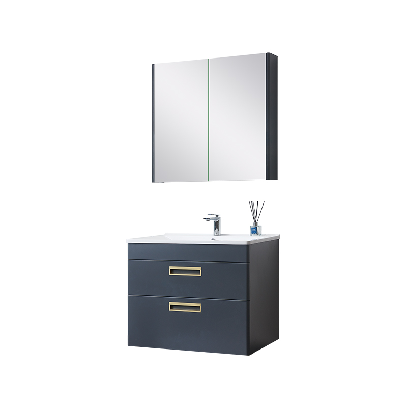 Arc Shape Melamine Cabinet With Golden Stylish Handle