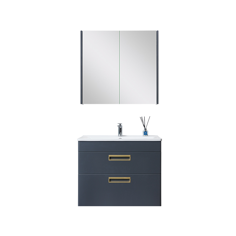 Arc Shape Melamine Cabinet ມີ Handle Golden Stylish