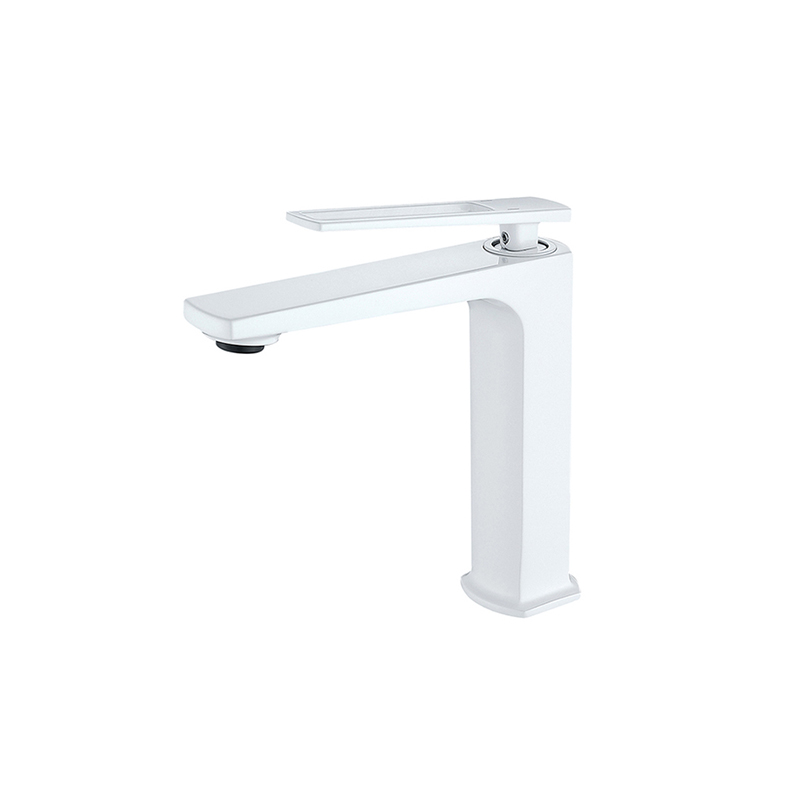 Excellent Matte White Coating Chic Basin Faucet with Good Hand Feeling