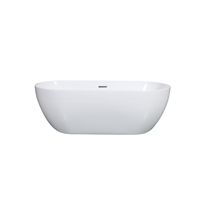 Free-standing bathtub with pop-up drainer & overflow