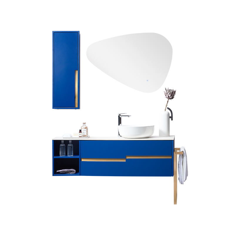 Modern Lacquering Bathroom Cabinet Manufacturer with Rockboard Countertop