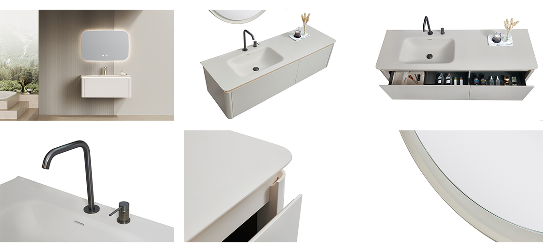 China High Quality Popular Small Wall hung MDF Lacquering Bathroom 