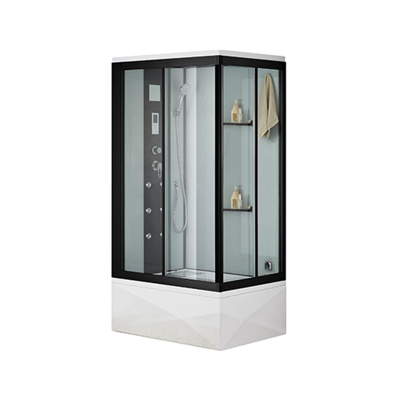 Shower Cabin with White Profile and White Pained Back Glass