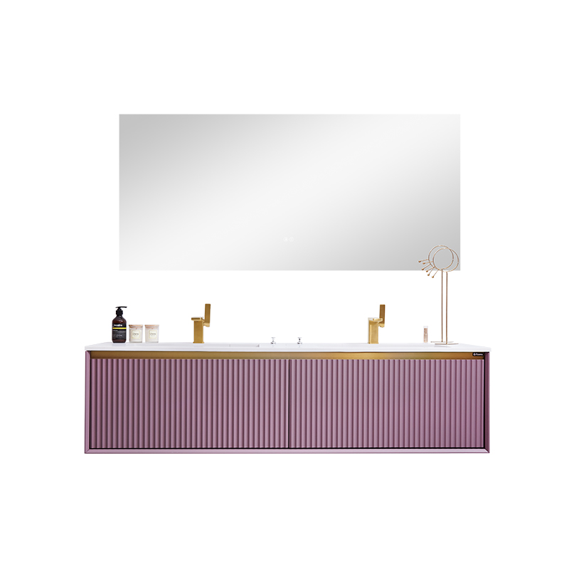 Две фиоки што се отвораат Мебел за лакирање од МДФ со популарен елегантен дизајн на бранови