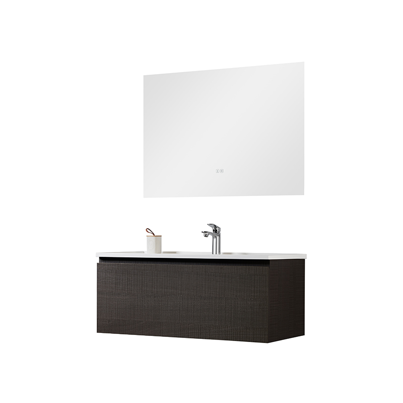 White marble resin basin with pop-up drainer Bathroom Cabinet