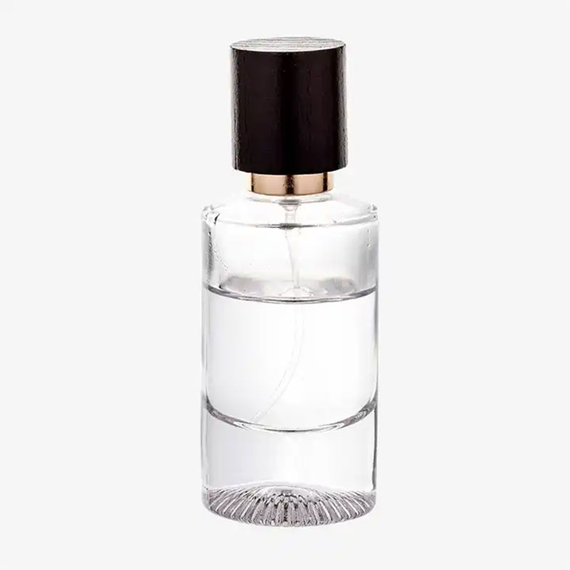 Round Perfume Bottle Wooden Cap Spray - 1