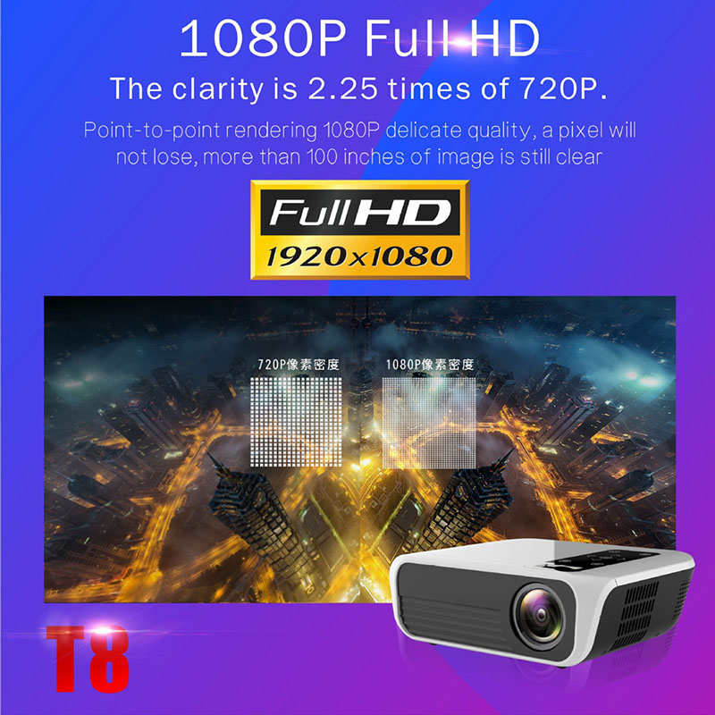 HD WiFi Android Projector Support 4k - 9