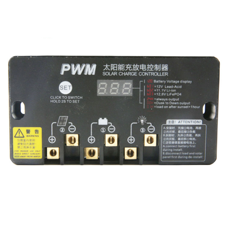 Auto PWM solárny regulátor vybíjania