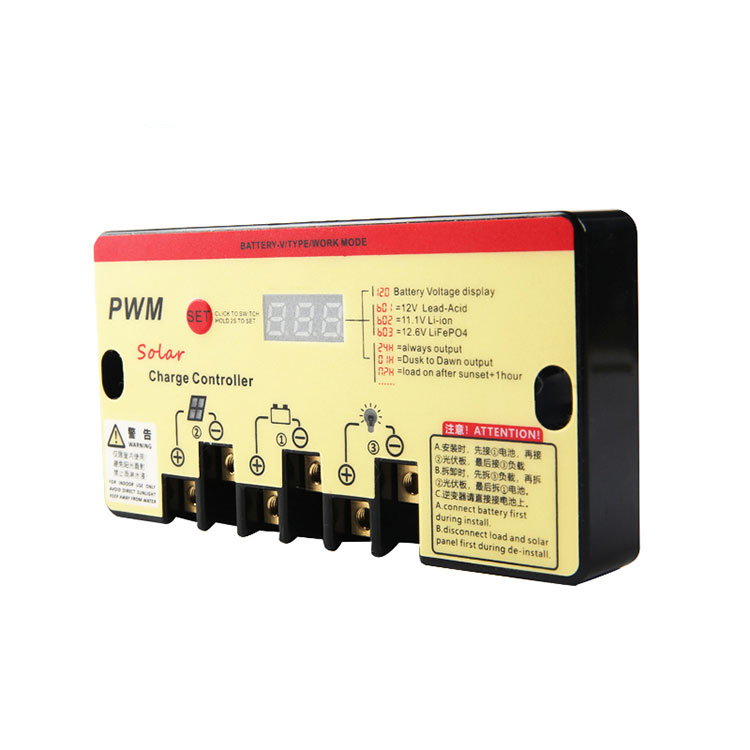 Yellow Auto PWM Solar Charge Controller - 3