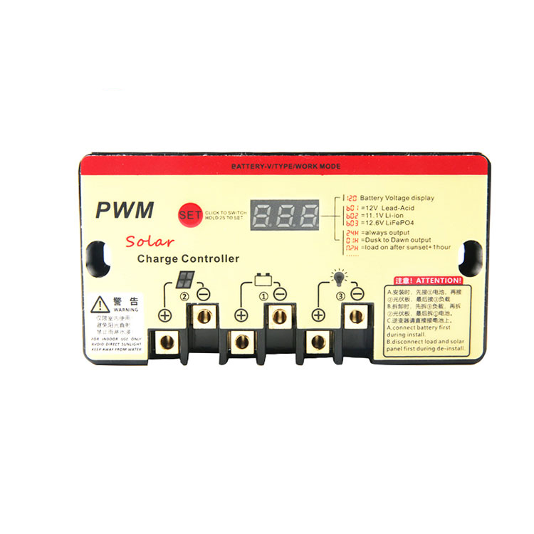 Žltý automatický regulátor solárneho nabíjania PWM