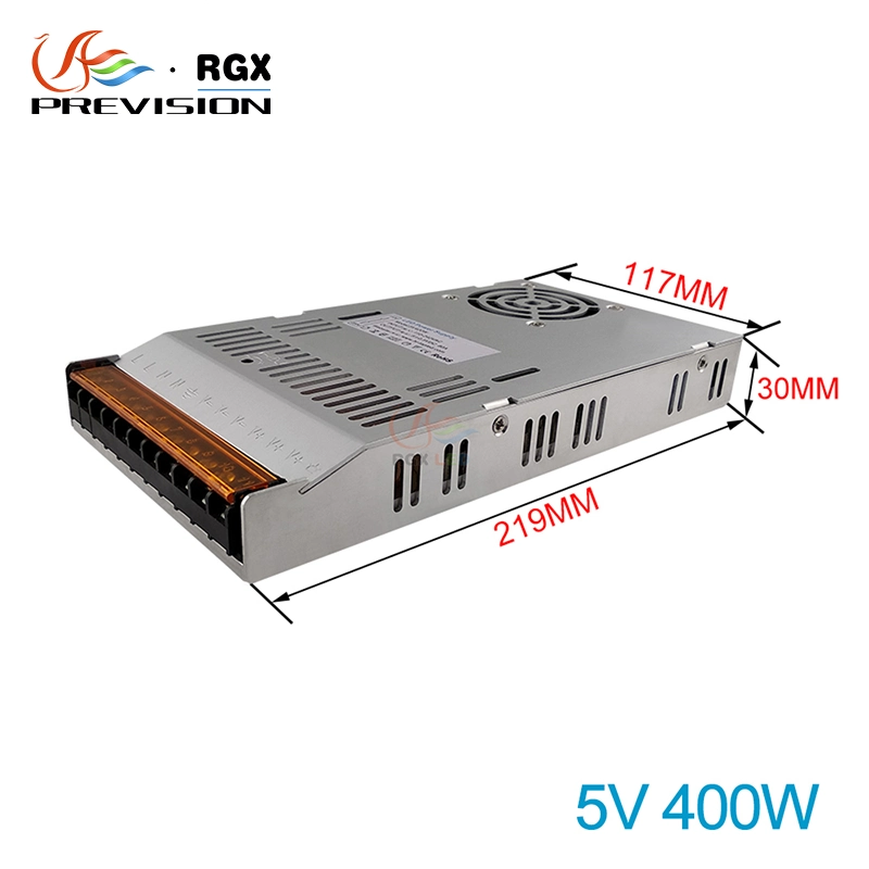 منبع تغذیه LED نمایشگر RGX 100V-240V 5V400W منبع تغذیه LED دارای سوئیچ انتقال