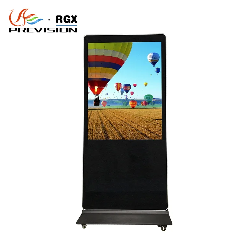 Паметен киоск со вертикален LED екран за рекламирање на подот