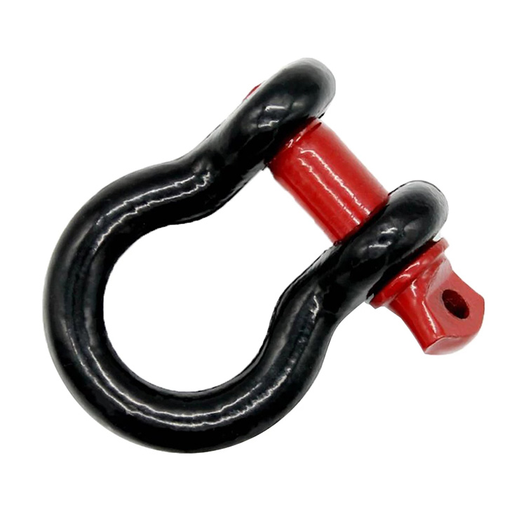 3/4 inch 2 Ton Universal D-Rings Bow Shackle Red Black Cars Tow Trailer Hook