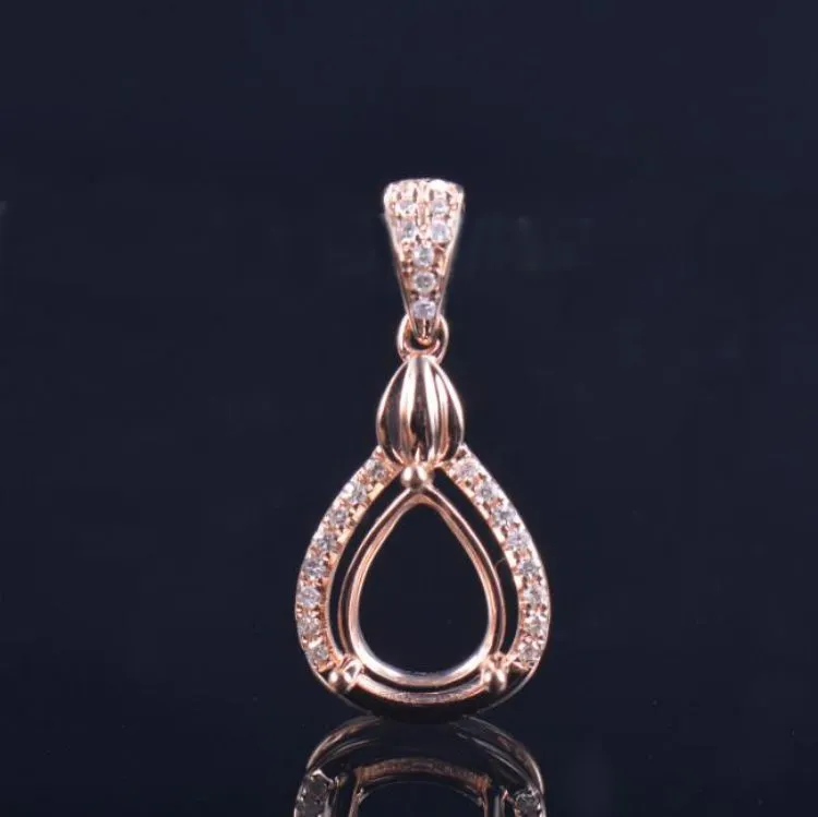 14K Rose Gold Fine Pendant Setting