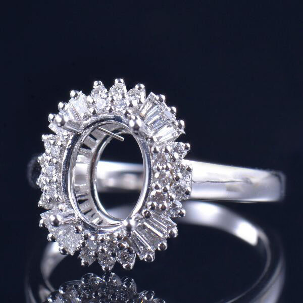 Anello da donna con diamanti 18 carati semimontaggio - 1