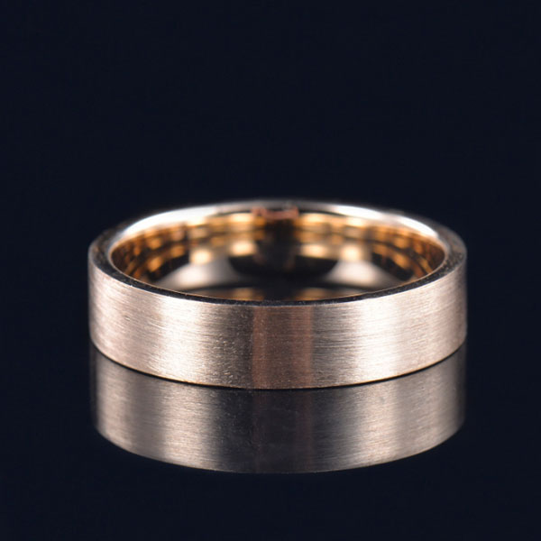 14K aukso šlifuotas vestuvinis vyriškas žiedas - 2
