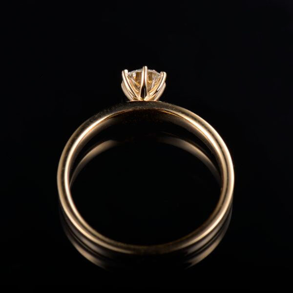 18K kullast teemant-pasjanss kihlasõrmus - 3 