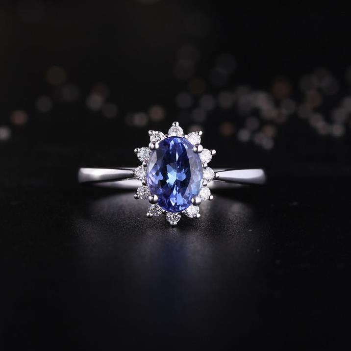 Tanzanite Diamond Anniversary Ring
