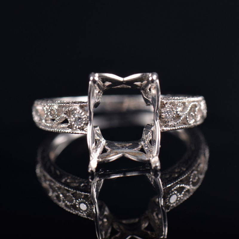 Antique Hollow Ring Lab Diamond Ring Setting