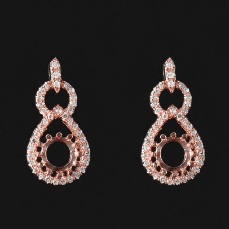 Beautiful 14K Rose Gold Earrings Mounting