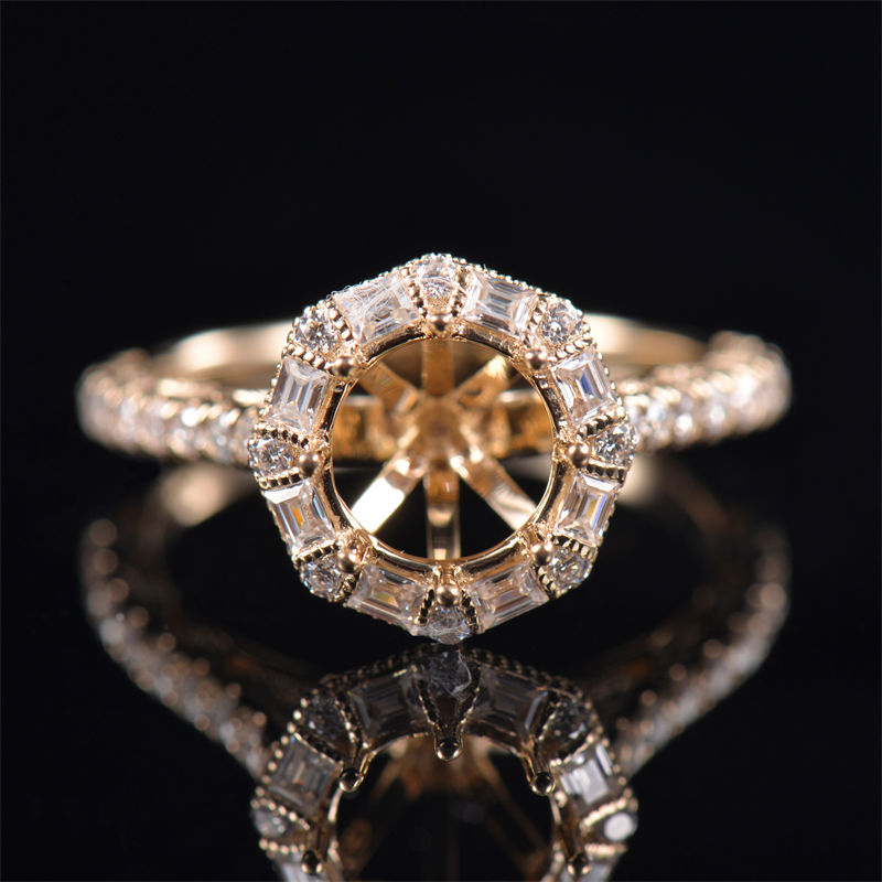 Cathedral Art Deco Ring Semi Mount