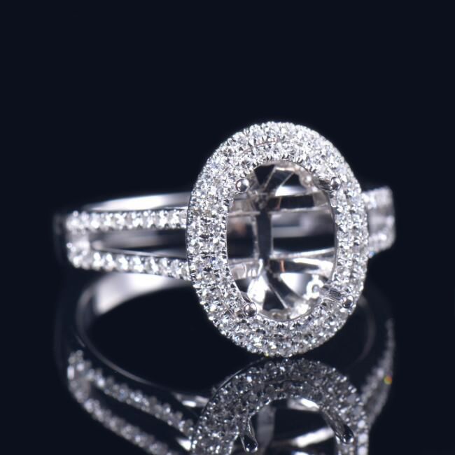 Classic Halo Engagement Ring Mounting - 2 