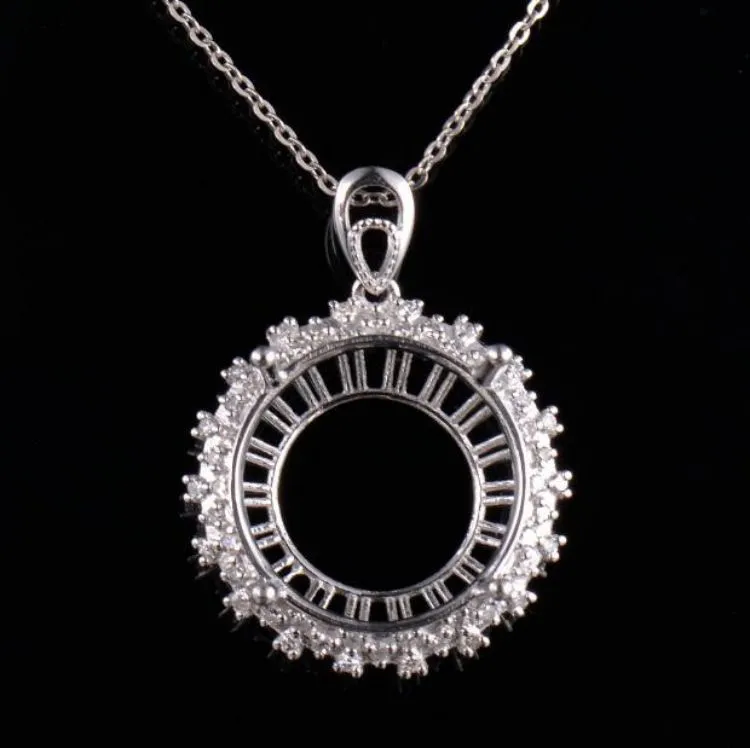 Custom Round Cut Halo Pendant Mounting