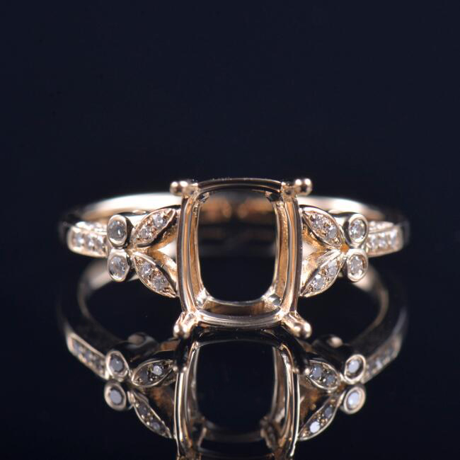 Deco Detailed Solitaire Ring Semi Mount