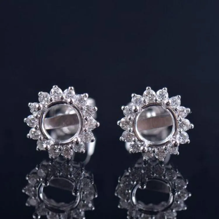 Detailed Screw Earrings Back Semi-Set