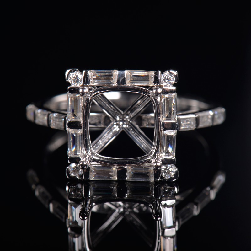 Elegant Fancy Lab Diamond Ring Semi Mount