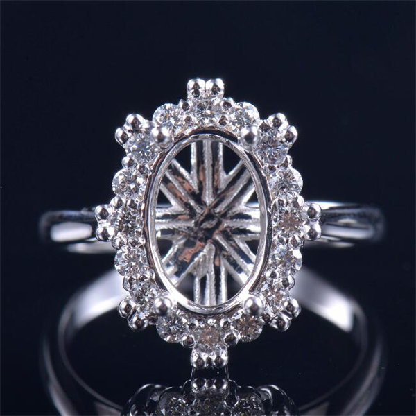 Fine Art Deco Oval Cut Ring Mounting