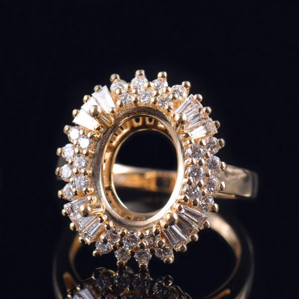 Montaggio su anello di diamanti personalizzato fine - 1 