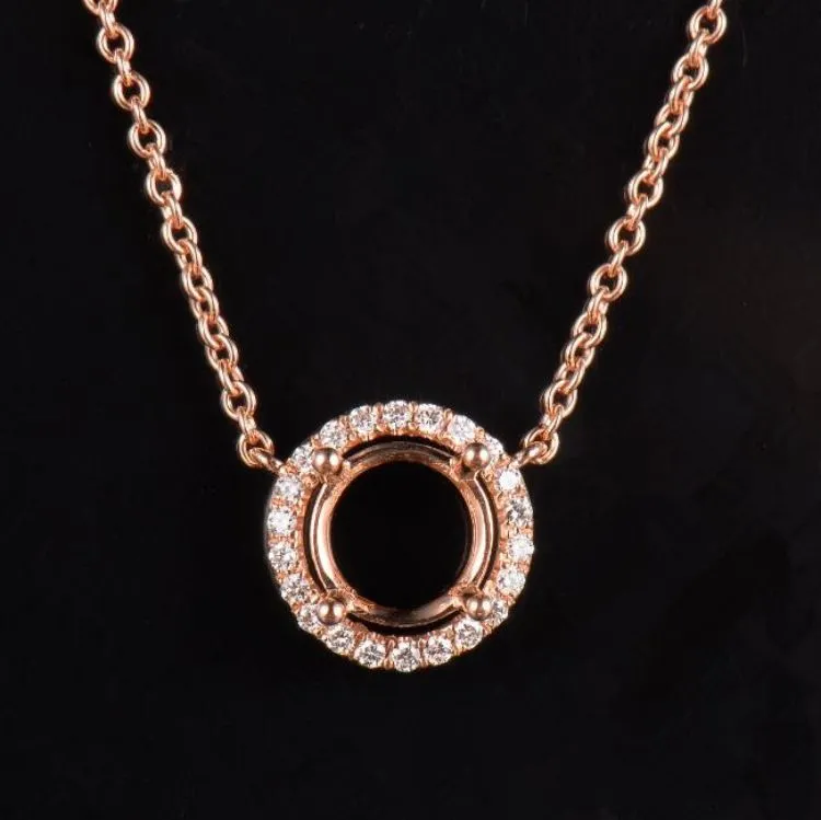 Fine Halo Diamond Pendant Semi-Set