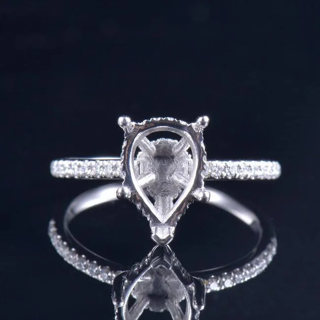 Fine Platinum Lady Ring Semi Mount