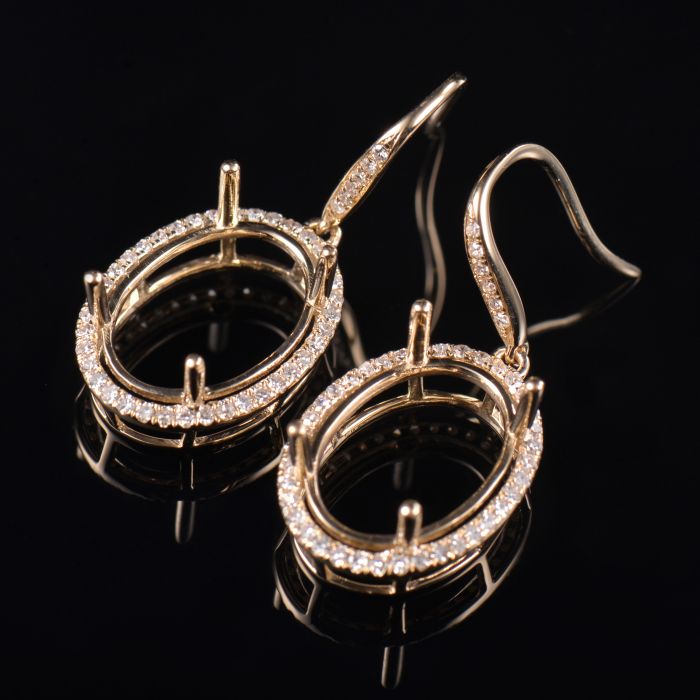 Fine Semi Mount Dangle Hook Earrings - 1 