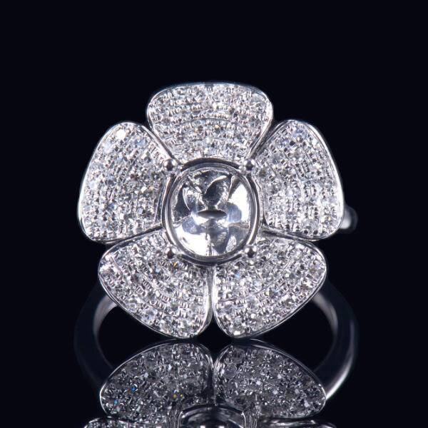 Flower Design Diamond Cluster Ring Setting