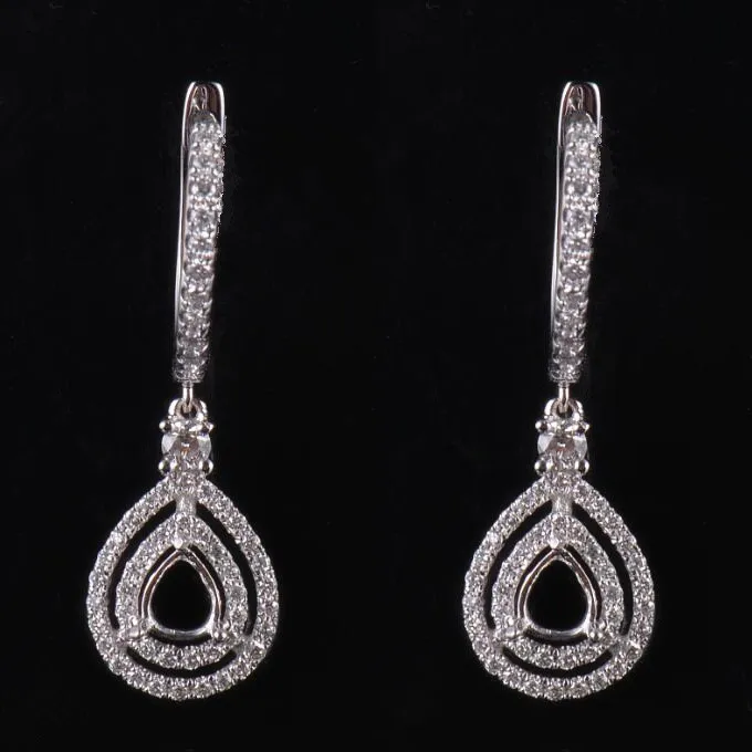 Glamorous Latch Back Earrings Semi Mount