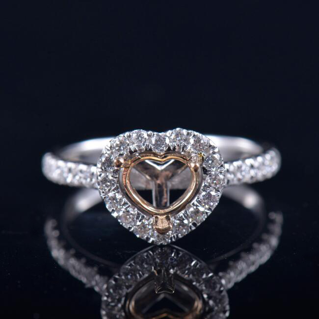 Heart Cut Engagement Ring Semi Mount