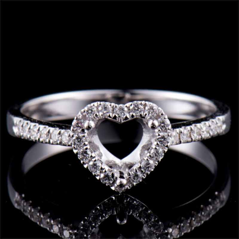 Heart Shape Promise Ring Semi-Set