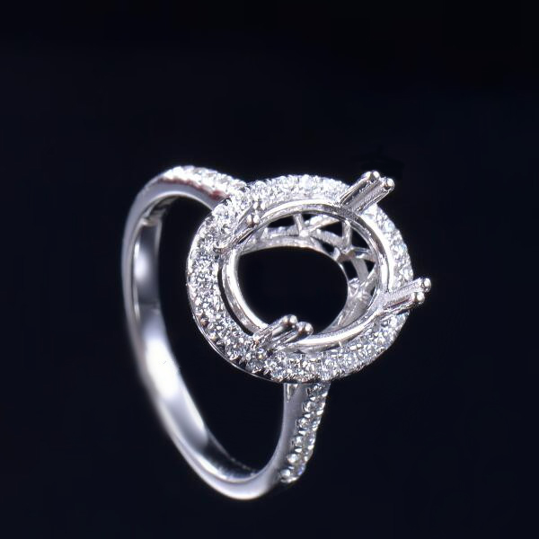 18K Gold Halo Engagement Ring Setting